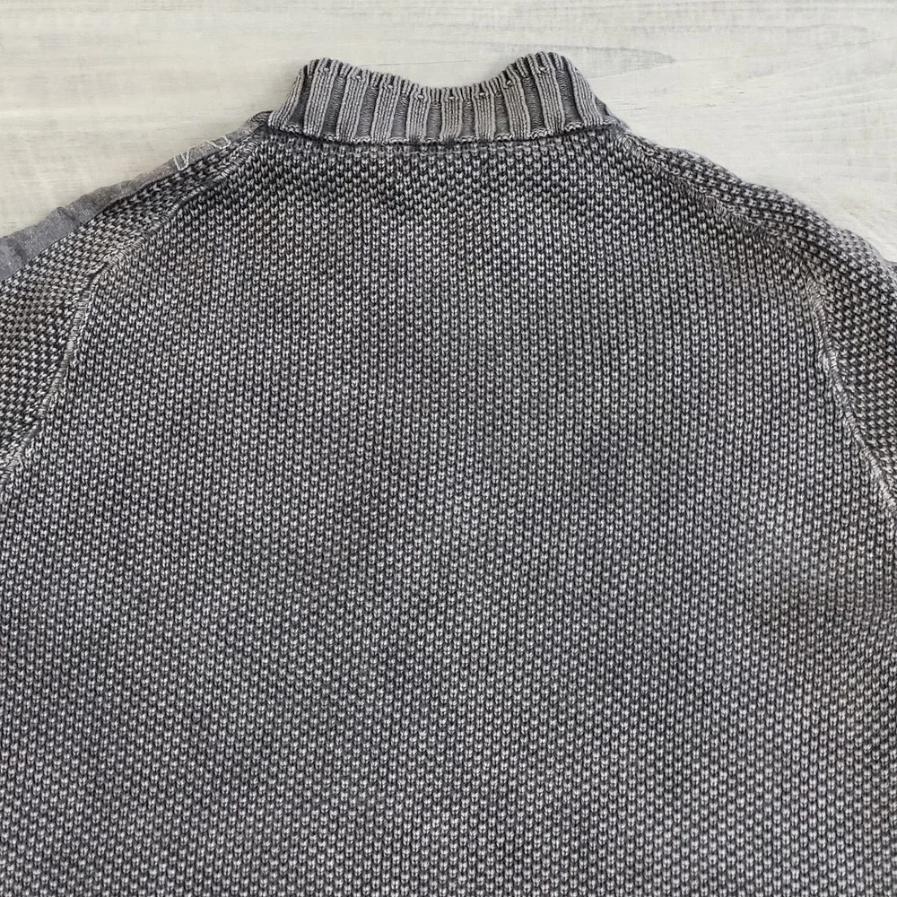🧥 Carbon 2 Cobalt 1/4 Zip Sweater Men L Gray Hi‑Def Birdseye Heavyweight Preppy